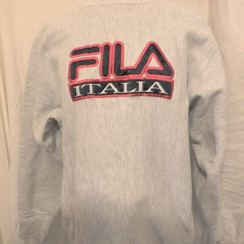 FILA Italia Off Gray Sweatshirt Size Large - Picture 1 of 7